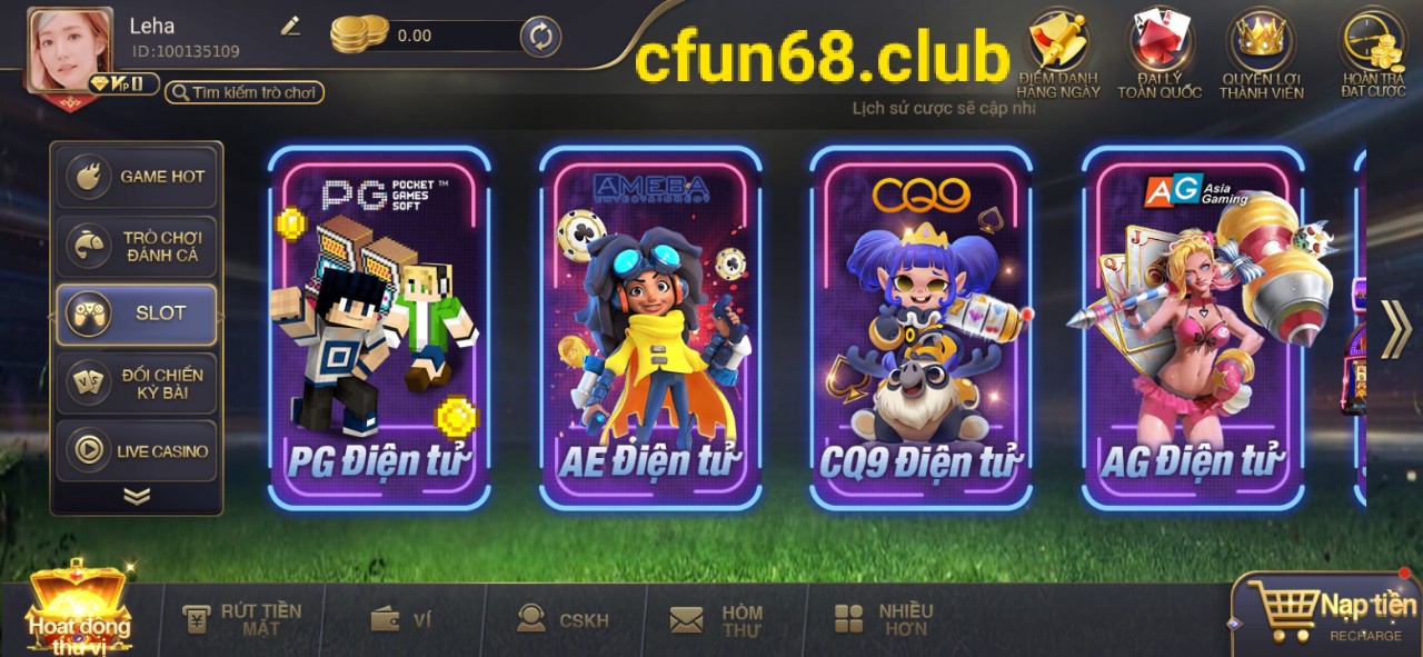 game slot CFUN68, sảnh game slot CFUN68